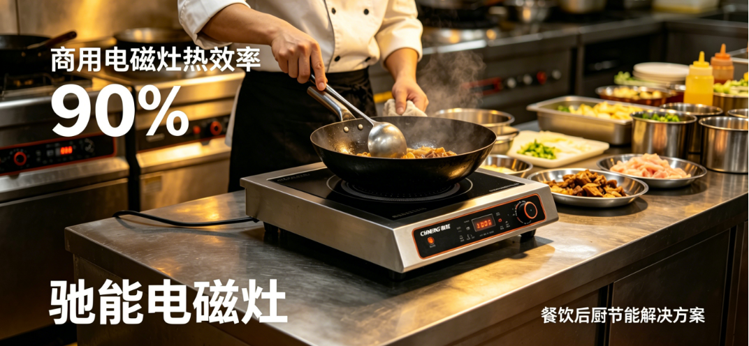商用电磁灶热效率能达到多少？驰能90%热效率技