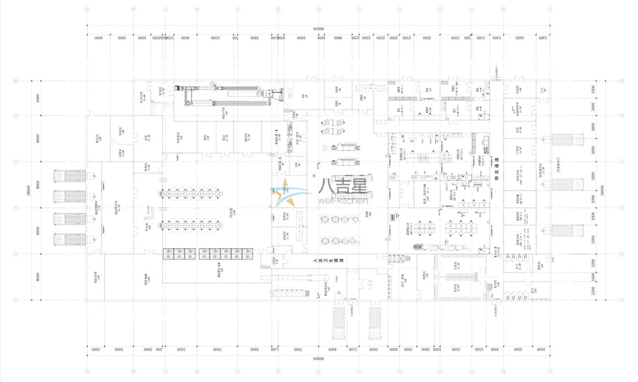 八吉星热链中央厨房平面设计图