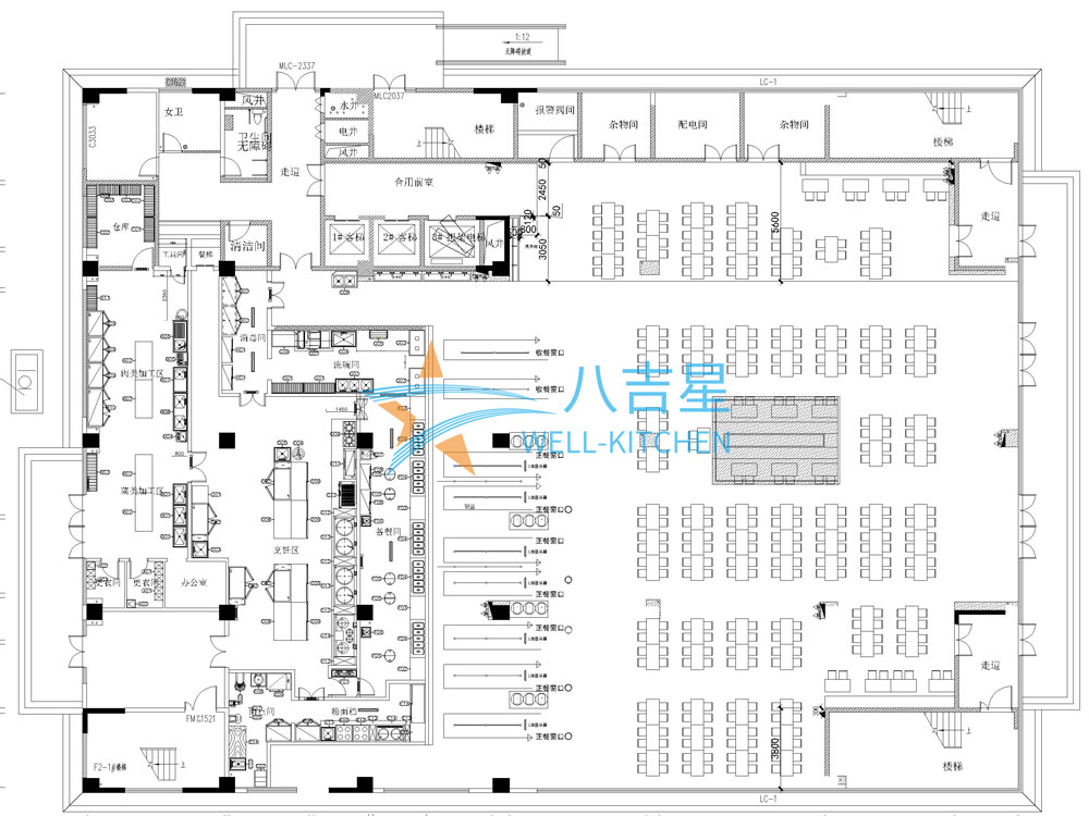 广州方邦电子员工食堂厨房工程平面设计图