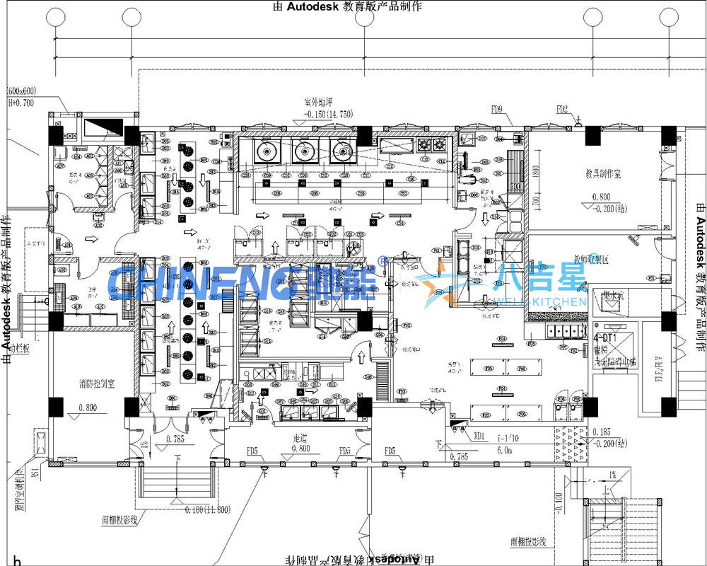 深圳光明玺云幼儿园a级食堂厨房工程设计图